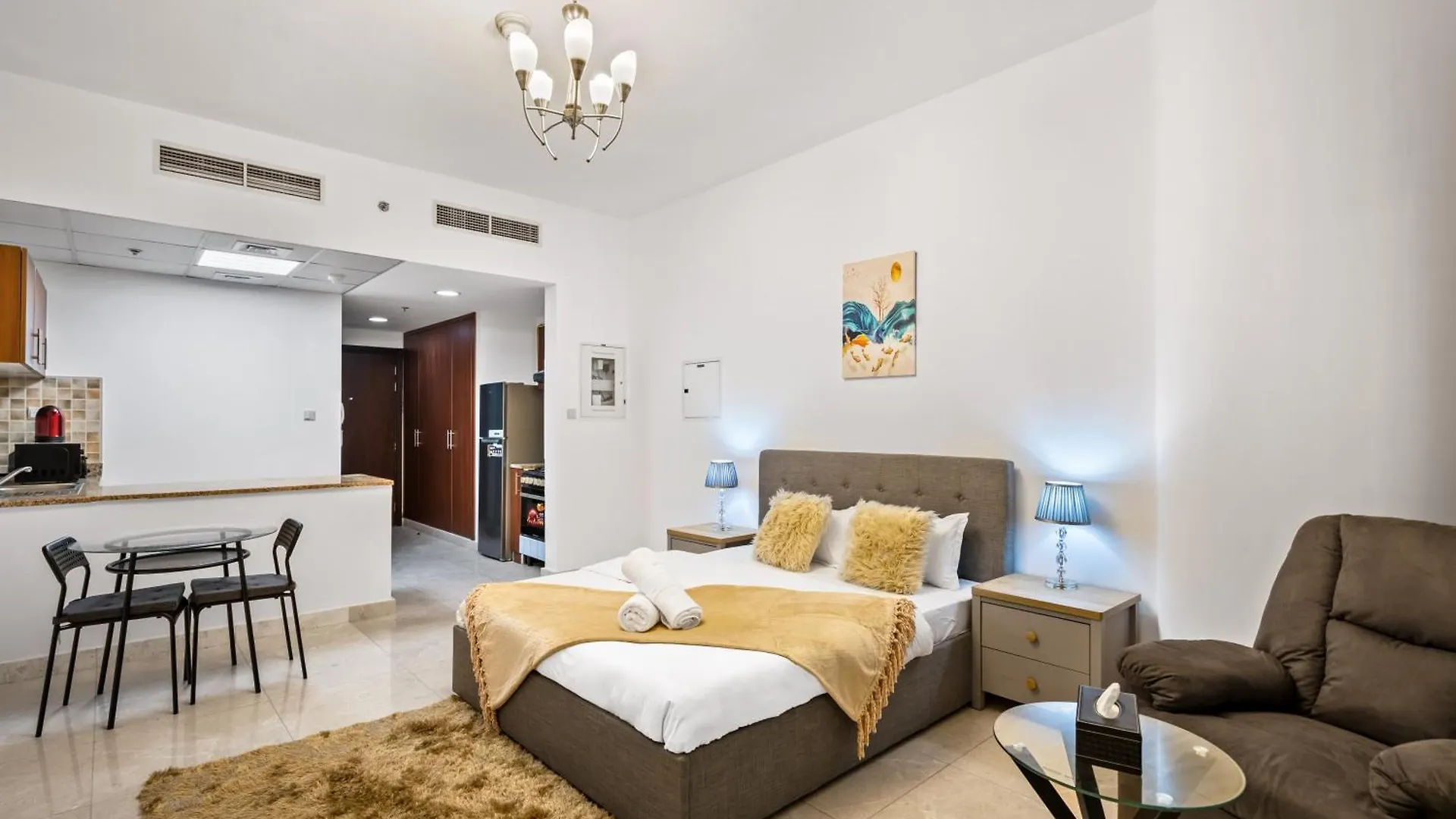 Cozy Business Bay Studio With Burj Khalifa View Dubai Apartamento